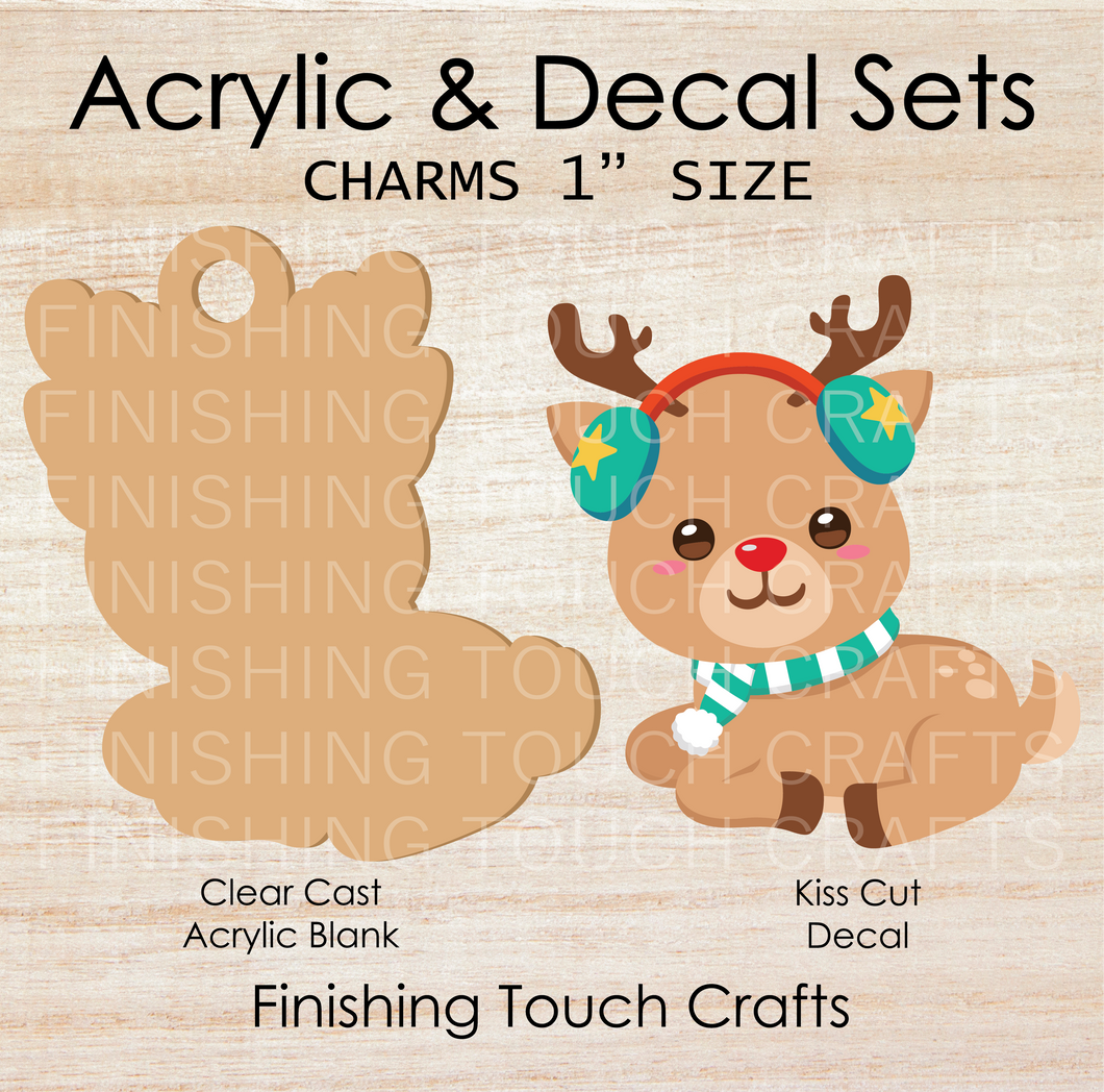 Winter Reindeer Charm Set of 4