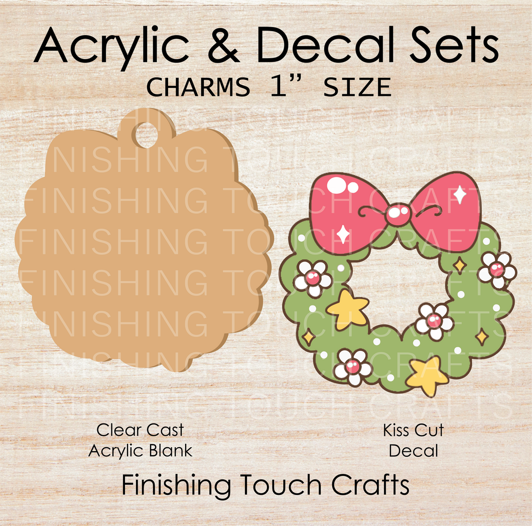 Cute Wreath Charm Set of 4