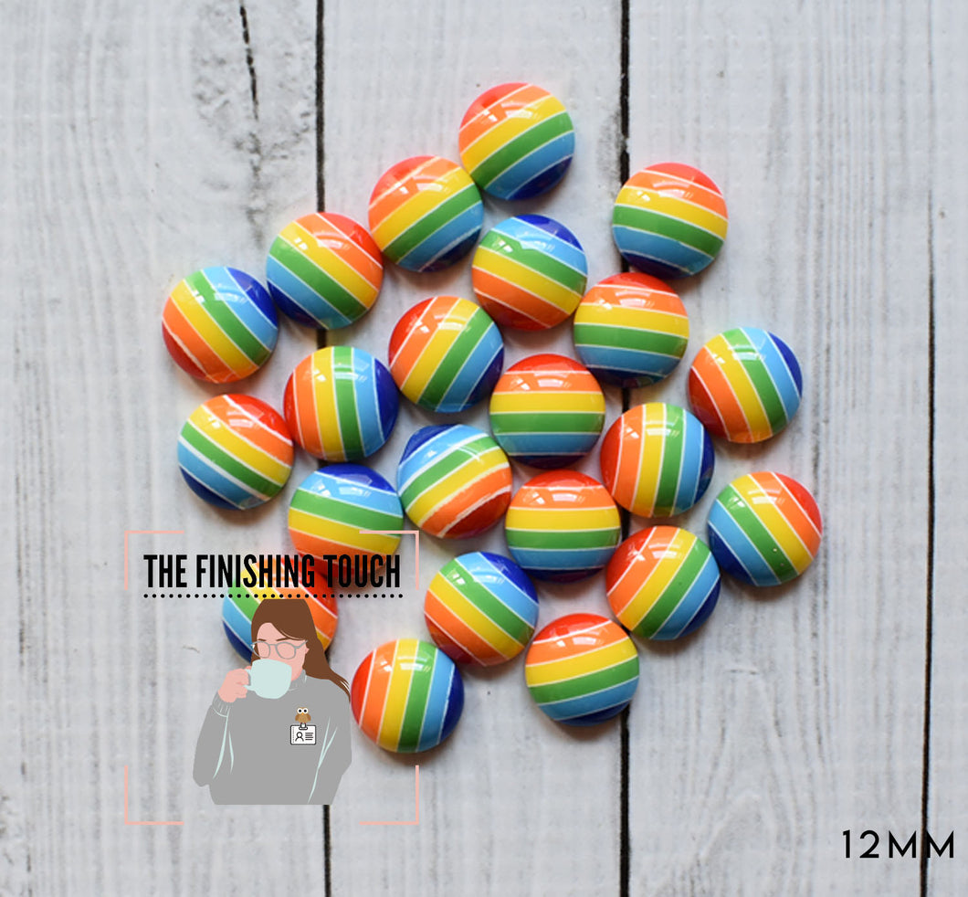 Rainbow Cabochon 12mm - 10 count