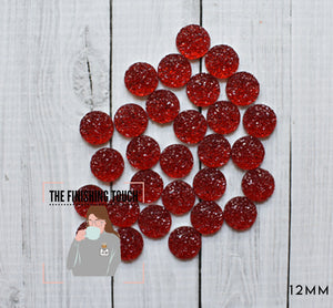 Ruby Red Cabochon 12mm - 10 count