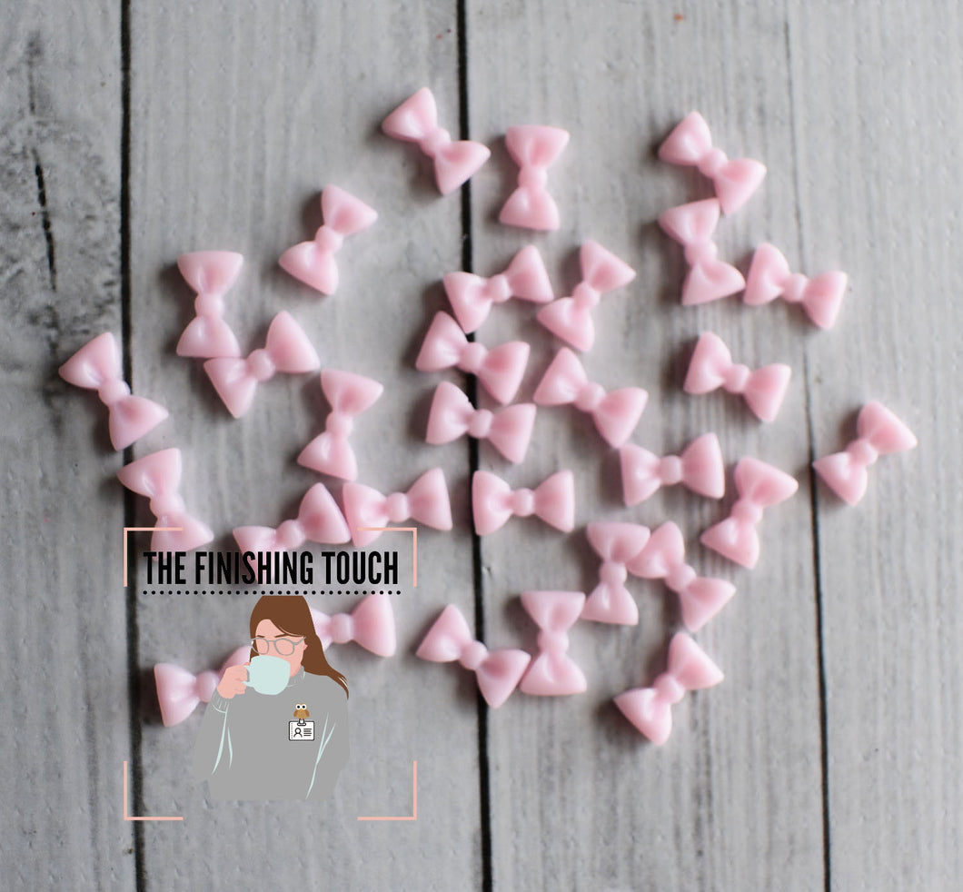 Light Pink Micro Bows - 10 count