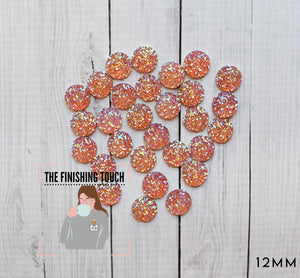 Peachy Orange Cabochon 12mm - 10 count